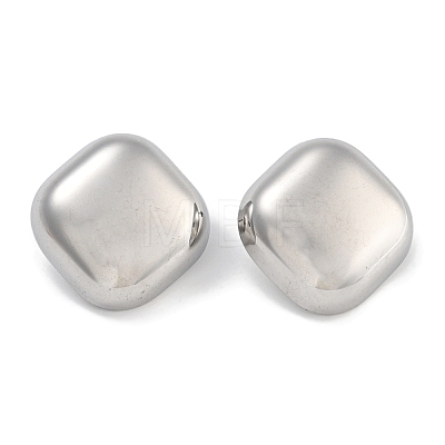 304 Stainless Steel Square Stud Earrings for Women EJEW-U022-07P-1