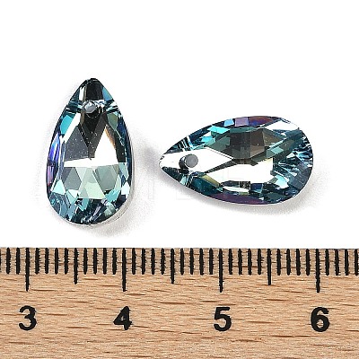 Faceted Teardrop Glass Pendants GLAA-O008-A26-1