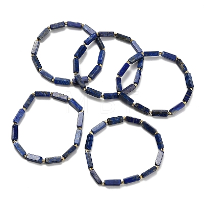 Natural Lapis Lazuli Beads Stretch Bracelets BJEW-F523-04-1