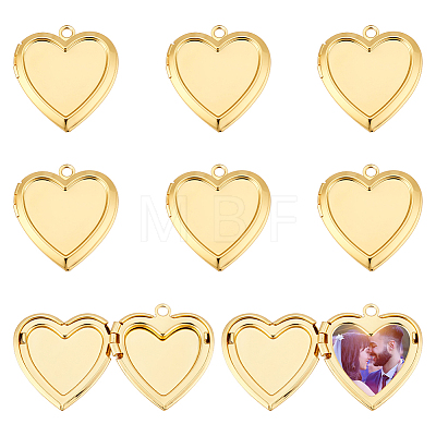 8Pcs 304 Stainless Steel Locket Pendants STAS-HY0002-02-1