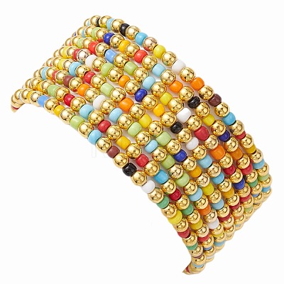 Glass Beads Beaded Stretch Bracelets BJEW-JB10958-1