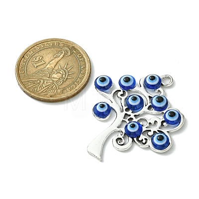 Blue Evil Eye Alloy Pendants PALLOY-JF02358-03-1