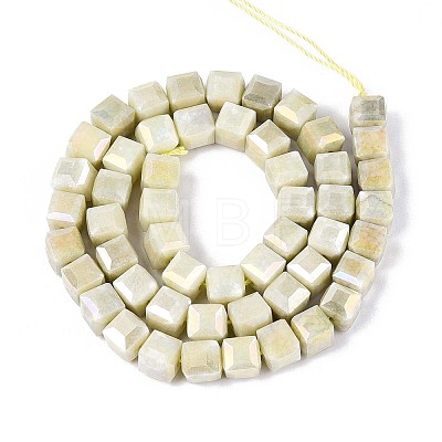 Anti-Tarnish Electroplate Glass Beads Strands GLAA-T025-8mm-10F-1