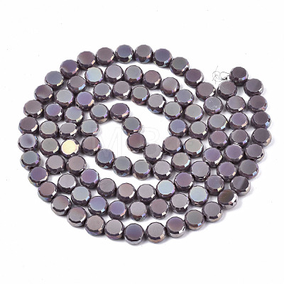 Electroplate Opaque Solid Color Glass Beads Strands EGLA-T020-07H-1