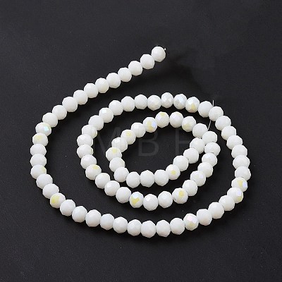 Electroplate Opaque Solid Color Glass Beads Strands EGLA-A044-P4mm-L01-1