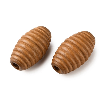 Spray Painted Wooden European Beads WOOD-A029-04C-1