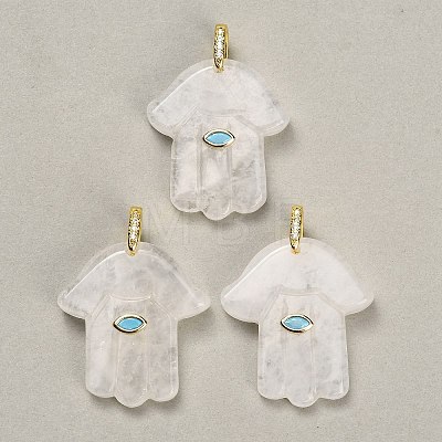 Natural Quartz Crystal Carved Pendants GG-CBA4625-03G-04-1