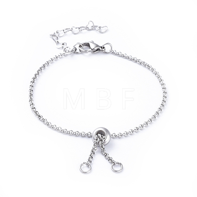 Tarnish Resistant 304 Stainless Steel Rolo Chain Slider Bracelet/Bolo Bracelets Making AJEW-JB00492-1