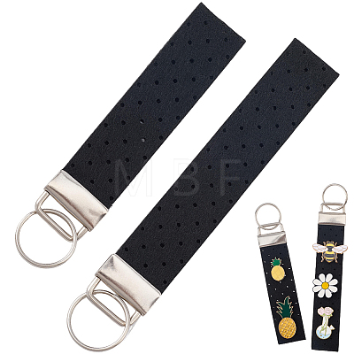 2Pcs Felt Badge Holders Keychain Clasps FIND-CP0004-06B-1