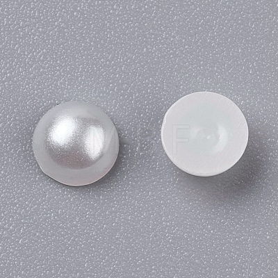 Half Round Domed Imitated Pearl Acrylic Cabochons OACR-H001-4-1