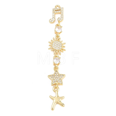 Brass Micro Pave Cubic Zirconia Big Pendants KK-A297-04C-G-1