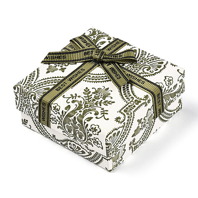 Flower Printed Cardboard Jewelry Boxes CBOX-T006-07D-1