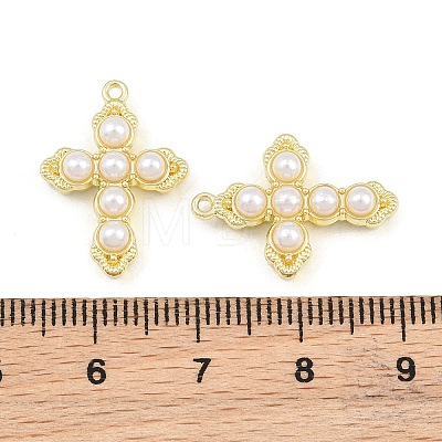 Alloy with ABS Plastic Imitation Pearl Pendants AL-CBA15FB-09G-1