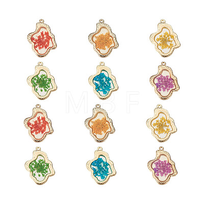 Craftdady 12Pcs 6 Colors Epoxy Resin Pendants RESI-CD0001-05-1