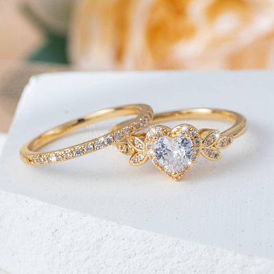 Alloy Micro Pave Cubic Zirconia Finger Rings Sets for Women FS-WGC007F-02-1