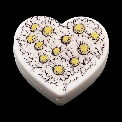 Heart Silicone Focal Beads SIL-Q016-01A-1