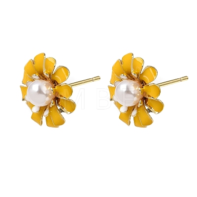 Brass Enamel Stud Earrings KK-CBA8324-27G-02-1