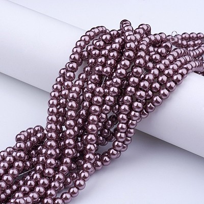 Glass Pearl Beads Strands HY-4D-B07-1