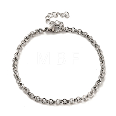 304 Stainless Steel Cable Chain Bracelets BJEW-C079-02P-1