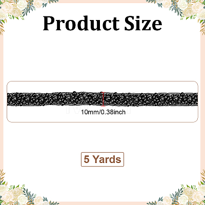 Grenadine & Plastic Pearl Ribbon OCOR-WH0105-170B-1