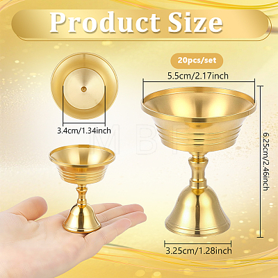 20Pcs Brass Candle Holders AJEW-WA0004-42-1