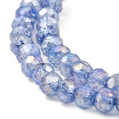 Spray Painted Imitation Jade Glass Beads Strands GLAA-P058-01A-07-1