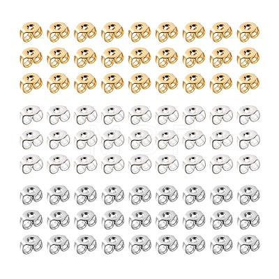 300Pcs 3 Colors 304 Stainless Steel Ear Nuts STAS-LS0001-16-1