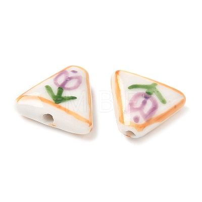 Flower Theme Handmade Porcelain Beads LAMP-D303-06B-03-1