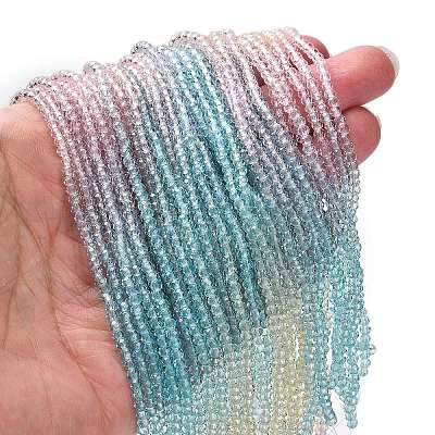 Transparent Painted Glass Beads Strands LS-DGLA-A034-T2mm-A21-1