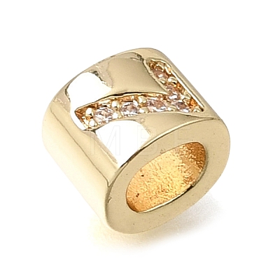 Brass Micro Pave Clear Cubic Zirconia Beads CU-CBAA19F-01G-H-1
