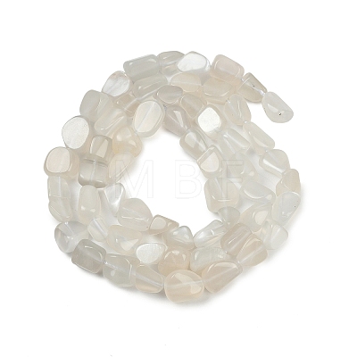 Natural White Moonstone Nuggets Beads Strands G-J335-45-1