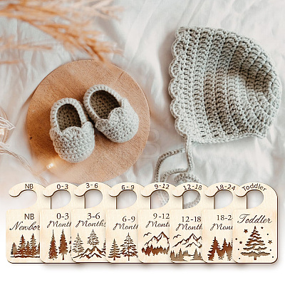 Wood Baby Closet Size Dividers AJEW-WH0352-007-1