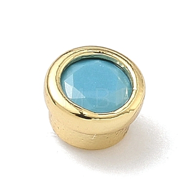 Flat Round Brass Micro Pave Cubic Zirconia Cabochons KK-P345-13G-A08-1