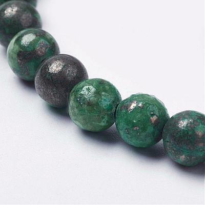 Natural Pyrite Beads Strands G-K181-8mm-H03-1