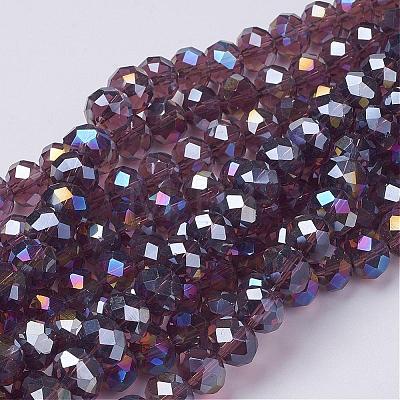 Electroplate Glass Beads Strands GR10MMY-04AB-1