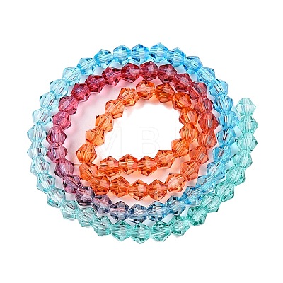 Gradient Color Baking Painted Glass Bead Strands DGLA-A039-T6mm-A017-1