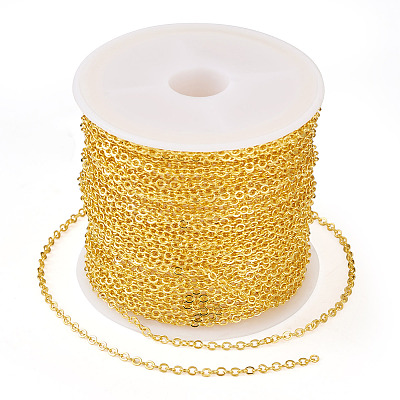Brass Coated Iron Flat Cable Chains CH-TAC0007-01G-1