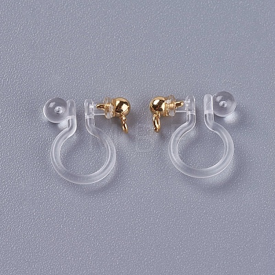 Transparent U Type Alloy Ear Clip PALLOY-WH0009-01G-1