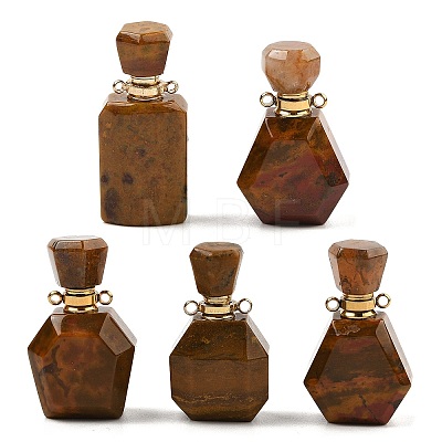 Natural Ocean Jasper Perfume Bottle Pendants G-P554-G02-1