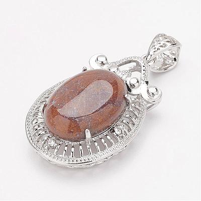 Natural Indian Agate Pendants G-F411-01P-1