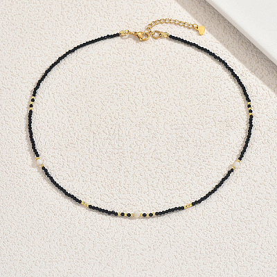 Vintage European-style Faceted Round Glass Beaded Necklaces for Women XV6526-1-1