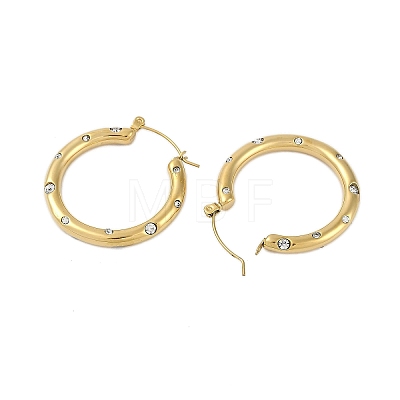 Ion Plating(IP) 304 Stainless Steel Hoop Earrings for Women EJEW-K281-34G-02-1