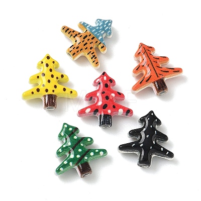 Christmas Spray Painted Alloy Beads FIND-Z109-02-1