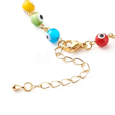 Brass Curb Chains Anklets AJEW-AN00448-1