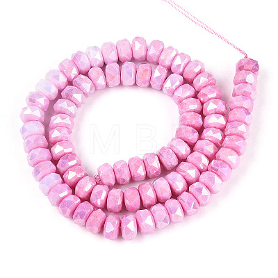 Anti-Tarnish Electroplate Glass Beads Strands GLAA-T025-8mm-11F-1
