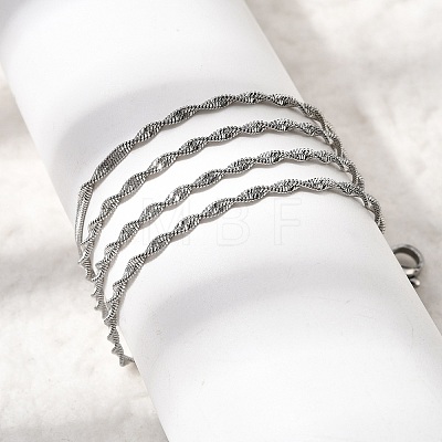 12Pcs 1.7MM 304 Stainless Steel Rope Chain Necklaces for Men Women NJEW-H093-13P-1
