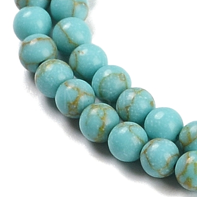 Synthetic Turquoise Beads Strands G-U004-02E-1