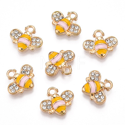 Golden Plated Alloy Enamel Charms ENAM-G212-18G-04-1