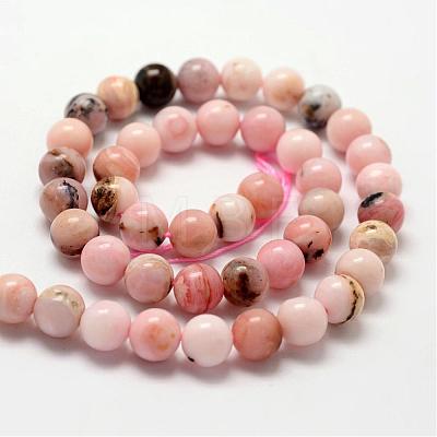 Round Natural Pink Opal Beads Strands G-K071-4mm-1