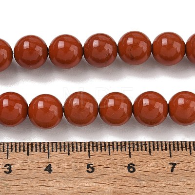 Grade A Natural Red Jasper Bead Strands X-G-P075-36-8mm-1